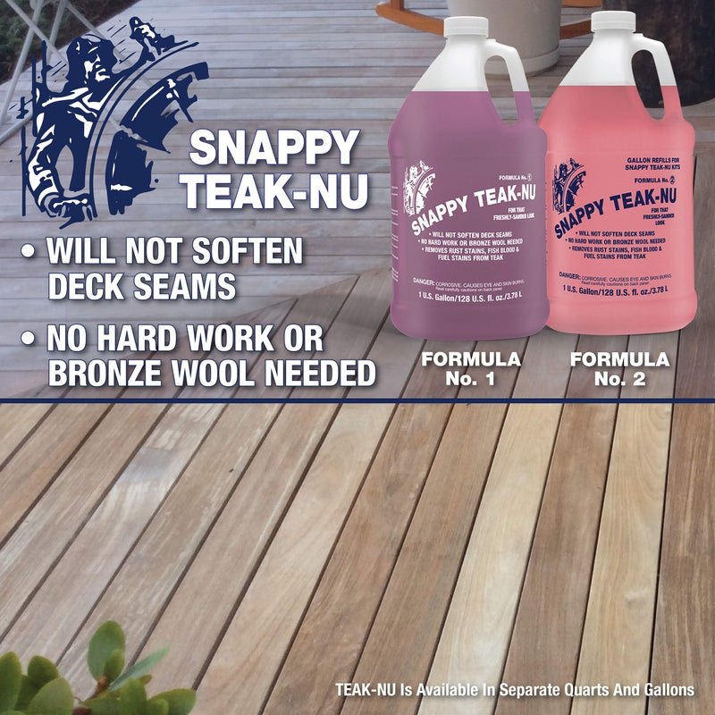 Star Brite SNAPPY TEAK-NU Formula No. 2 - Restore & Renew Weathered Teak & Other Fine Wood - Professional Strength 2 Step System 1 GAL (STN-G2) - Image 3